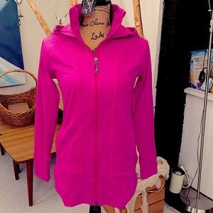 Athleta long cardigan running jacket double zipper S